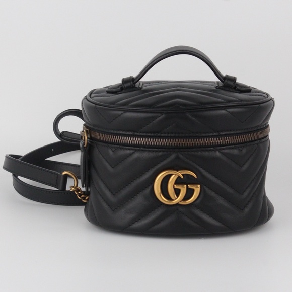 GUCCI Mini Marmont Matelassé Round Back pack - Picture 1 of 4